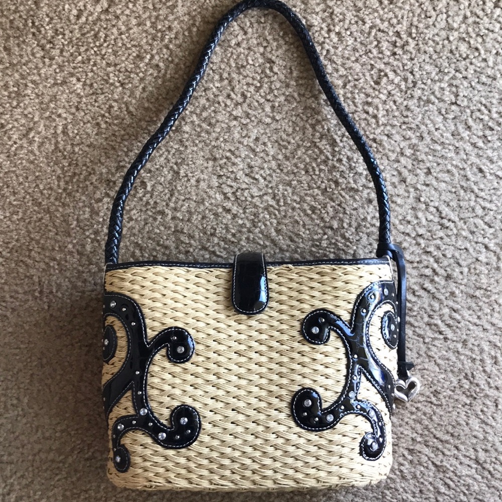 Brighton woven leather studded purse handbag